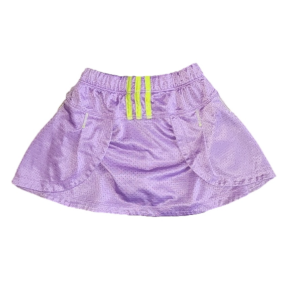 ADDIDAS Purple Jersey Skort with Lime Green Accent Stripes and Logo - Picture 5 of 7